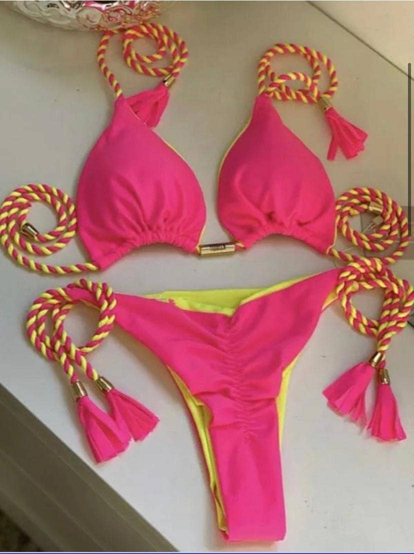 2-Piece Color Block Bikini Set Swimsuit 8242