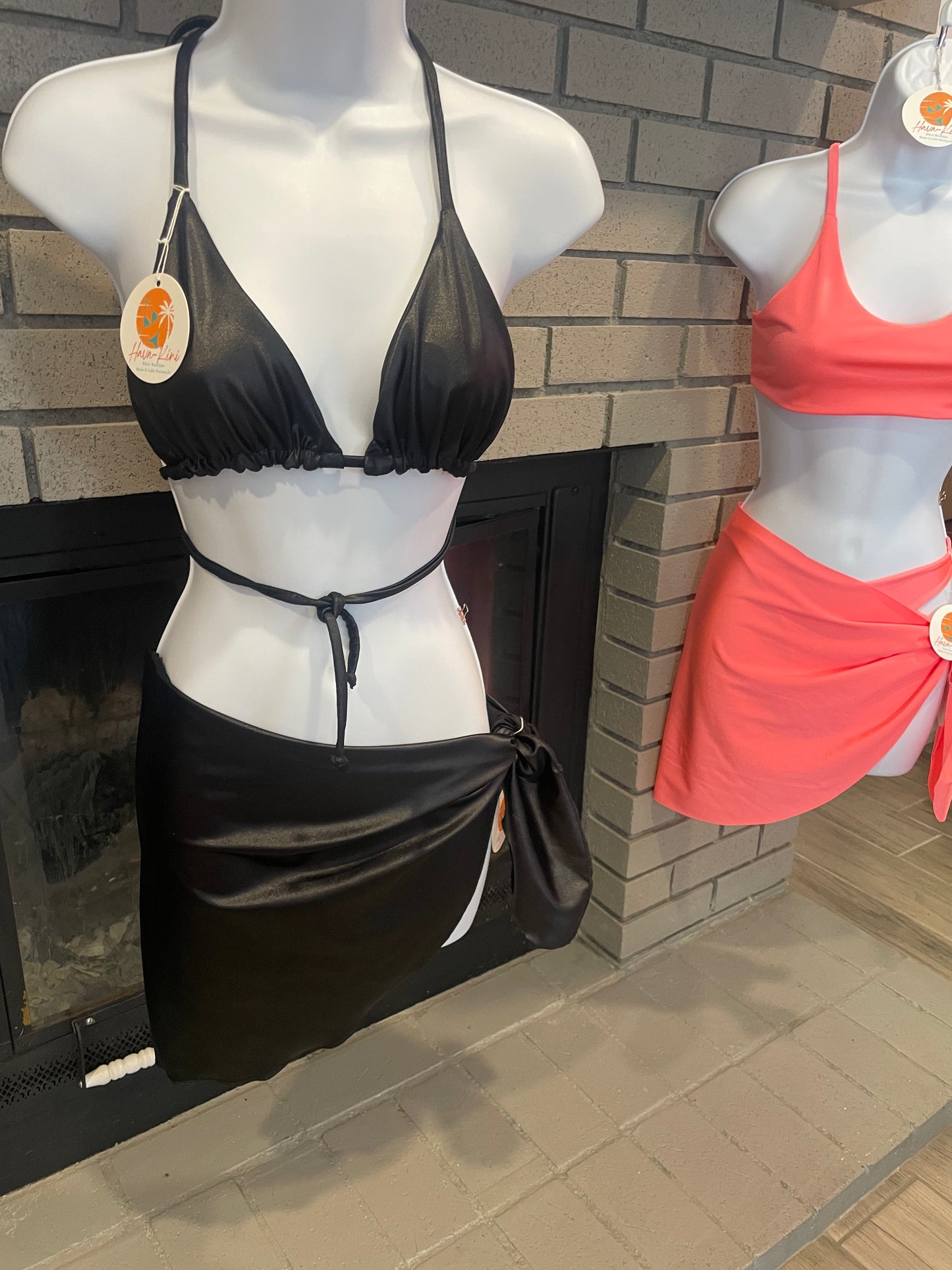 Hava-Kini Brand Liquid Black Bikini Set