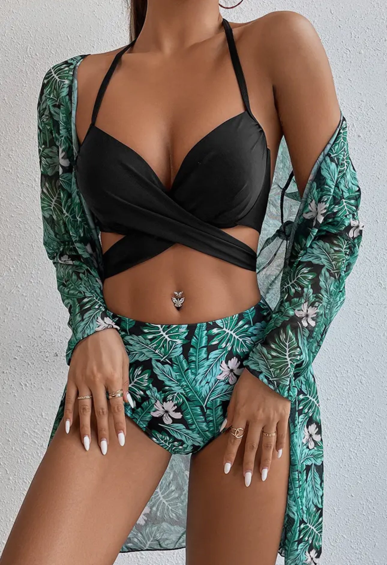 3 piece full coverage Bikini Set – Hava-Kini